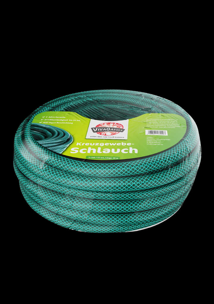 VIVAGARDEN Kreuz-Gewebeschlauch 1/2 Zoll 20 m